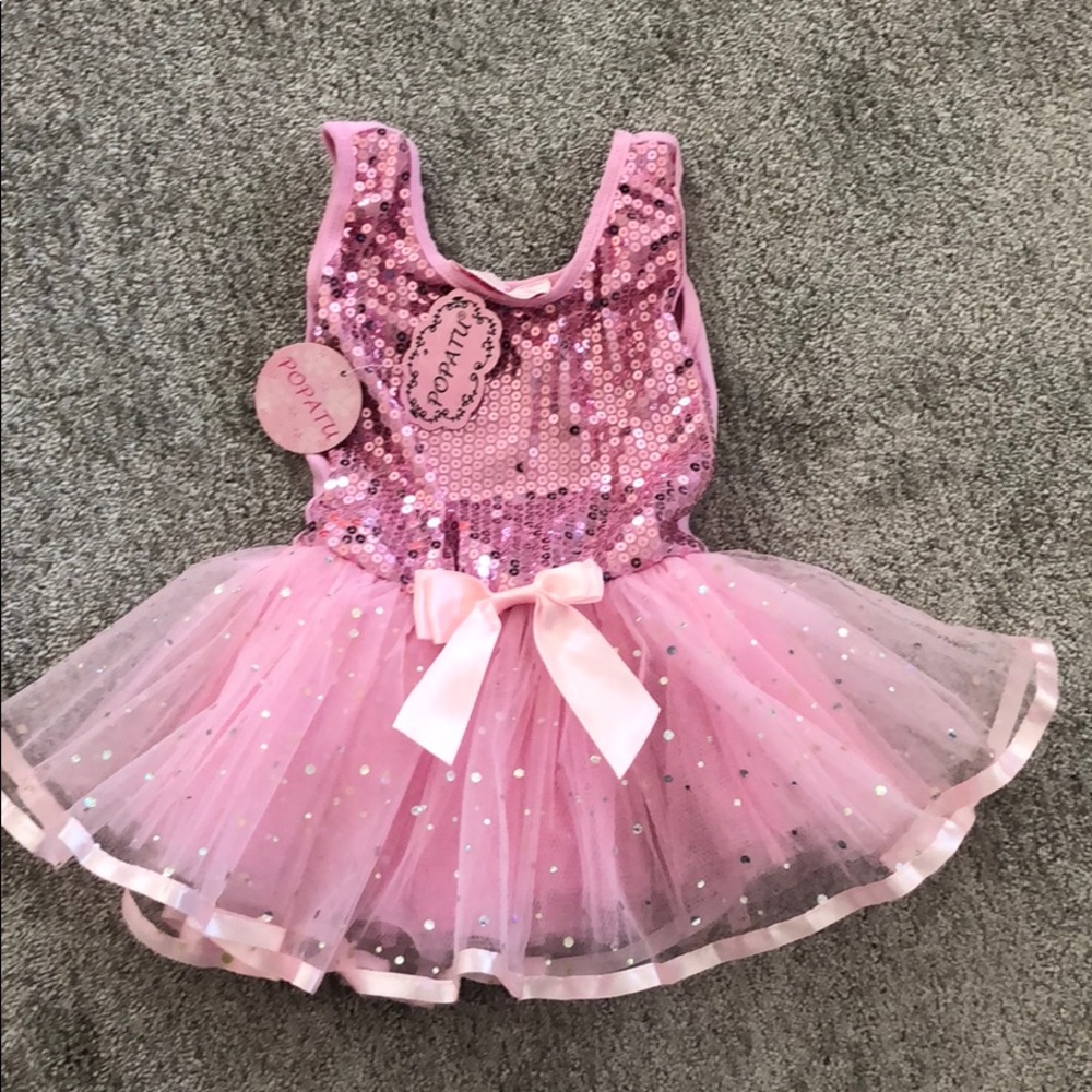 Pink Popatu skirted ballet dress sz M